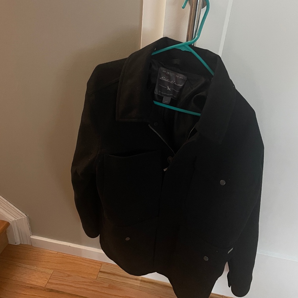 Eddie Bauer Peacoat (men's large) Black as new!!